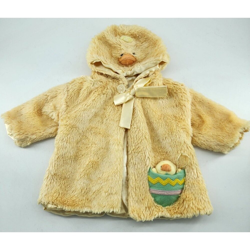 Gund Baby Quakzie Duck Costume Yellow Sherpa Plush With Rattle 3-12 Months